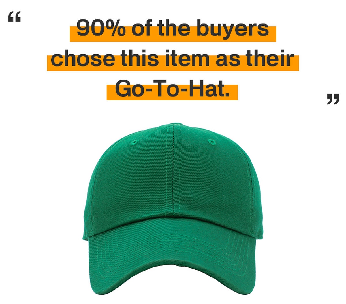Kelly Green Low Profile Baseball Caps Front View